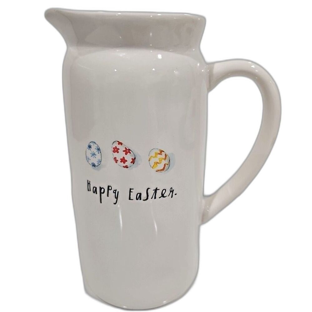 Rae Dunn By Magenta Happy Easter Pitcher Farmhouse Spring Artisan Collection
